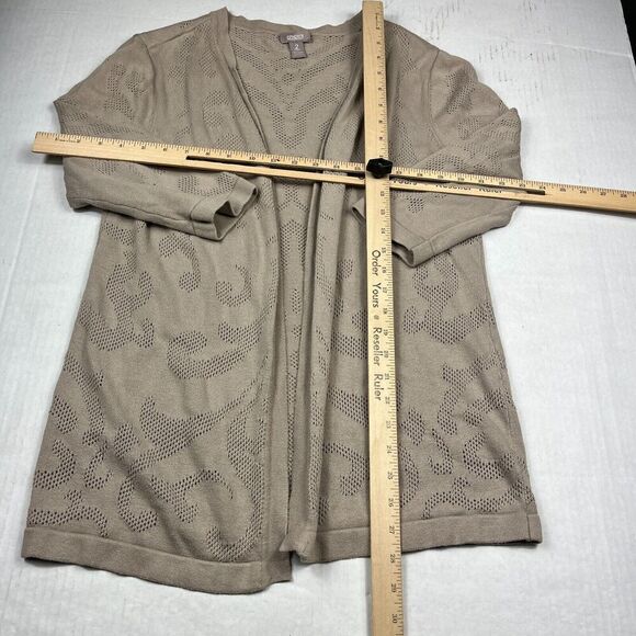 Chicos Cardigan Beige Long Sleeve Casual Work Open Front Knit Sweater 2 LARGE - Picture 6 of 12